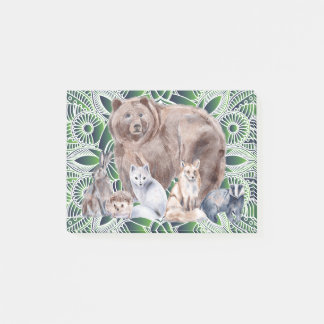 Mandala Rabbit Bear Igel Fox Badge Post-it Klebezettel