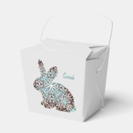 Mandala Rabbit Chocolate and Blues Gift Favor Box Geschenkschachtel