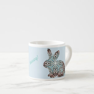 Mandala Rabbit Chocolate und Blues Espressotasse