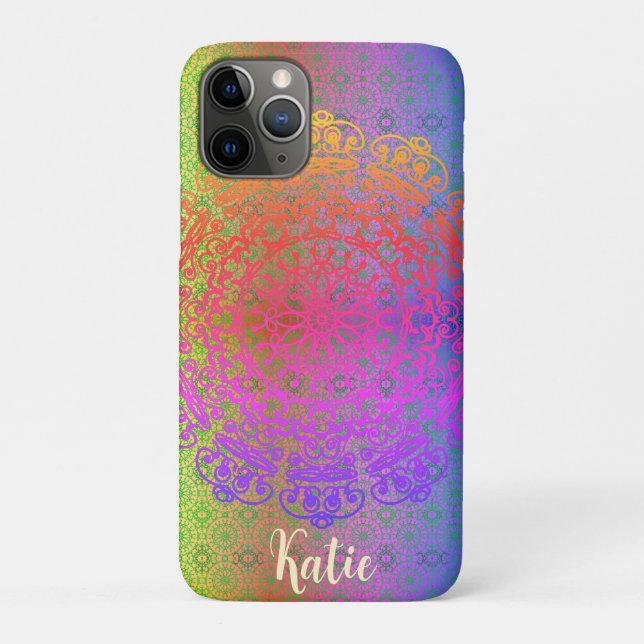 Mandala Rainbow Colors Case-Mate iPhone Hülle (Rückseite)