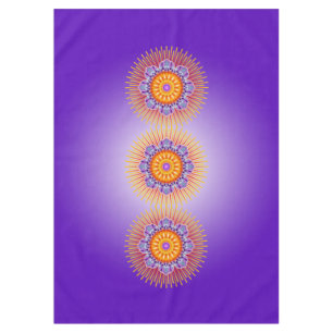Mandala Rays Yellow Violet + Ihre Ideen Tischdecke