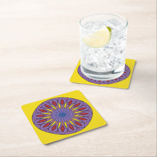 Mandala Rechteckiger Pappuntersetzer