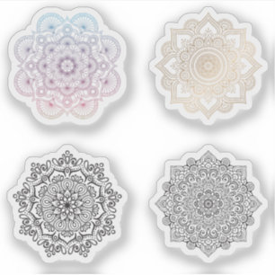 Mandala Retro Hand-Henna-Tätowierung-Set 4x Aufkleber