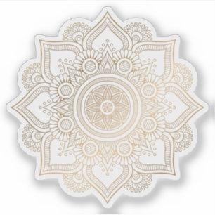 Mandala Retro handgezeichnete goldene Tätowierung Aufkleber