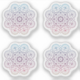Mandala Retro handgezeichnetes lila blaues Tätowie Aufkleber