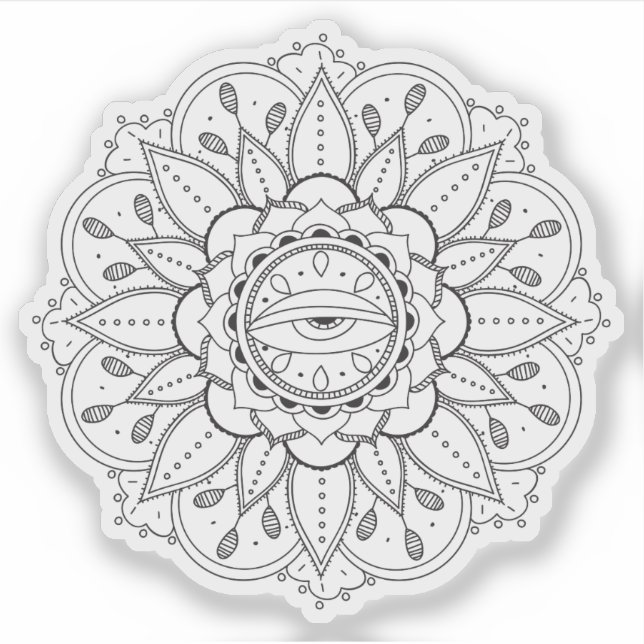 Mandala Retro handgezogenes Tattoo henna Blume Aug Aufkleber (Vorderseite)