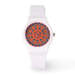 Mandala Retro Orange Hipster Armbanduhr