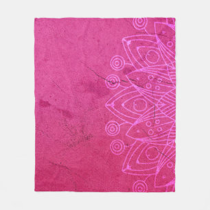 Mandala rosa Hintergrund dekoriert Fleecedecke