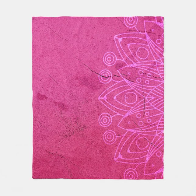 Mandala rosa Hintergrund dekoriert Fleecedecke (Vorderseite)