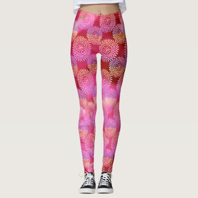 Mandala Rosé Leggings (Vorderseite)