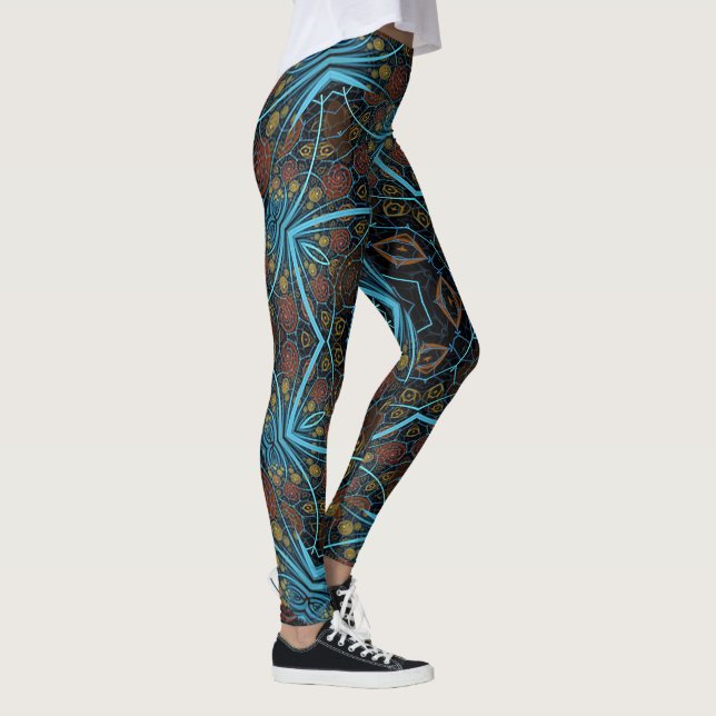 Mandala Rosette Boho Bohemisch Style Dandy Pattern Leggings (Rechts)