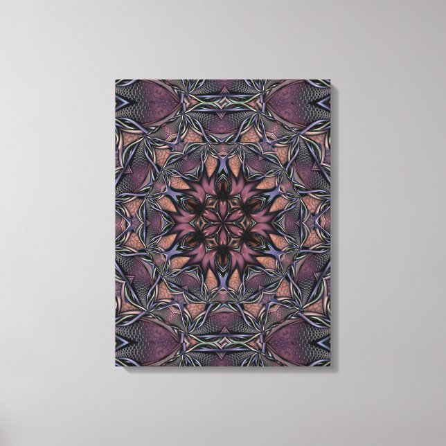 Mandala Rosette Floral Twine Retro Boho Leinwanddruck (Vorderseite)