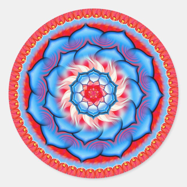 Mandala Rosette Runder Aufkleber (Vorderseite)