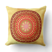 Mandala rote Goldpunkte auf weichem Goldhintergrun