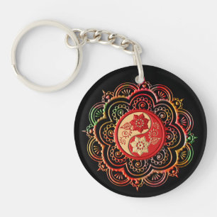 Mandala rouge et or