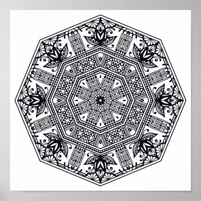 Mandala Round Ornament 2 Poster (Vorne)