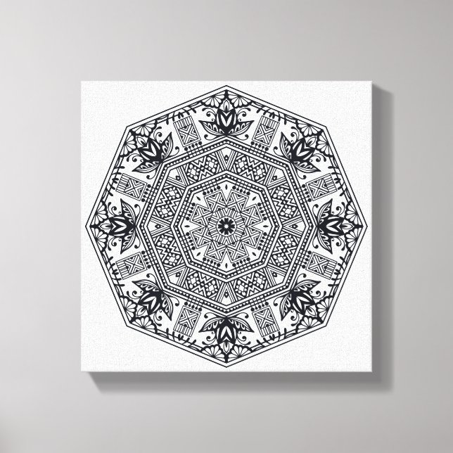 Mandala Round Ornament 6 Leinwanddruck (Vorderseite)