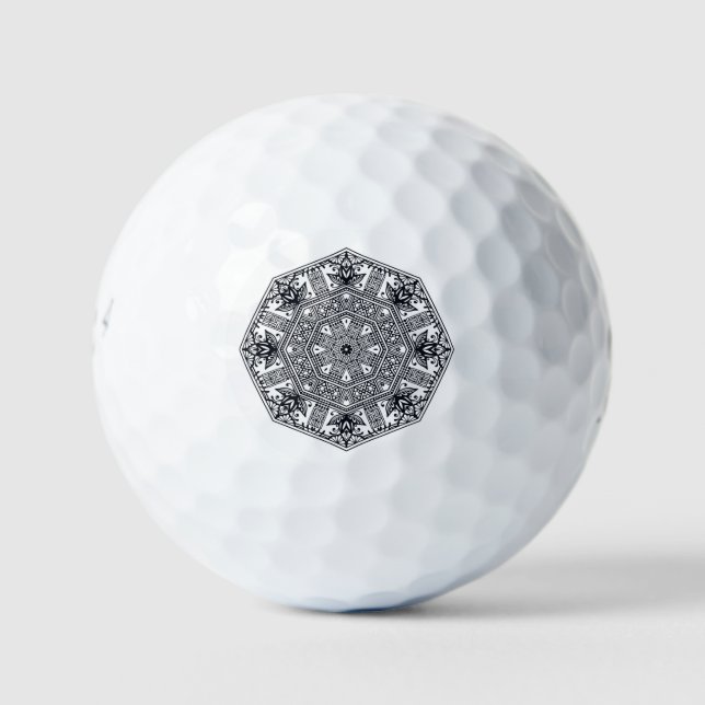 Mandala Round Ornament Golfball (Vorderseite)