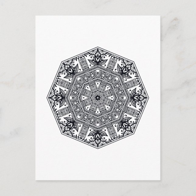 Mandala Round Ornament Postkarte (Vorderseite)