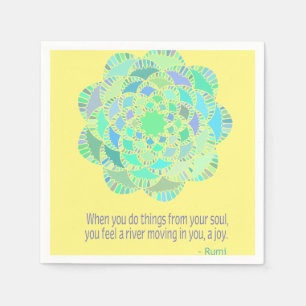 Mandala Rumi Joy Quote Serviette