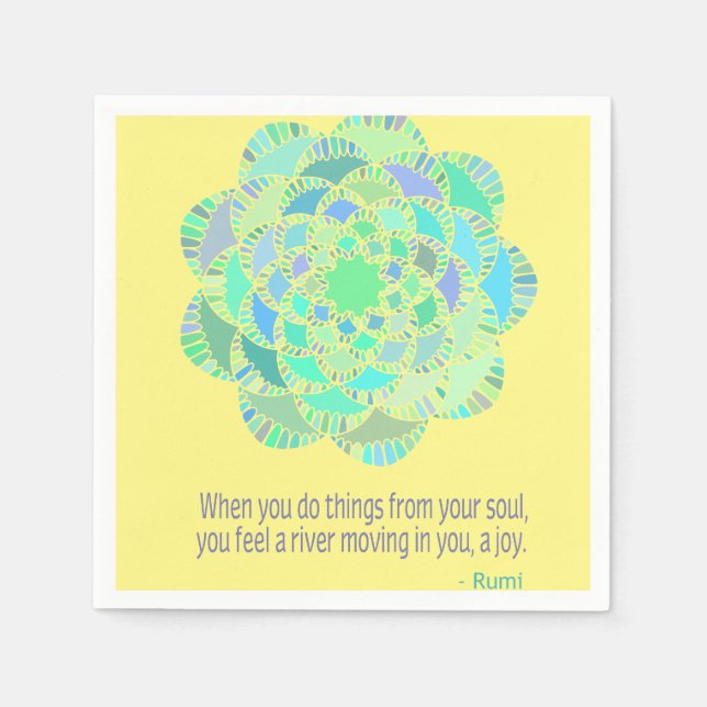 Mandala Rumi Joy Quote Serviette (Vorderseite)