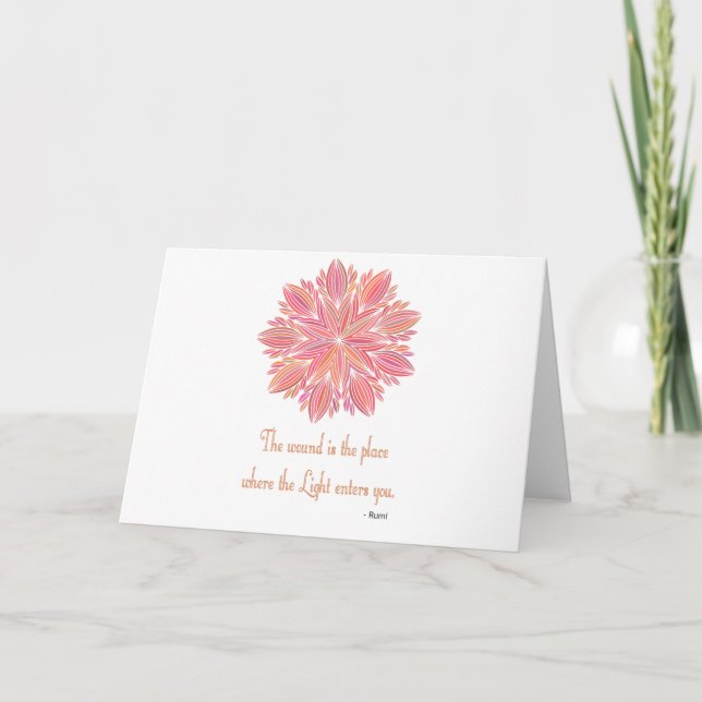 Mandala Rumi Wound Zitat Karte (Vorderseite)