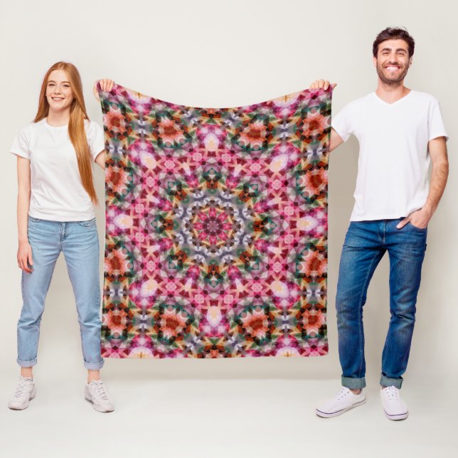 Mandala rund um Kaleidoskop Zierdekoration c Fleecedecke (Beispiel)