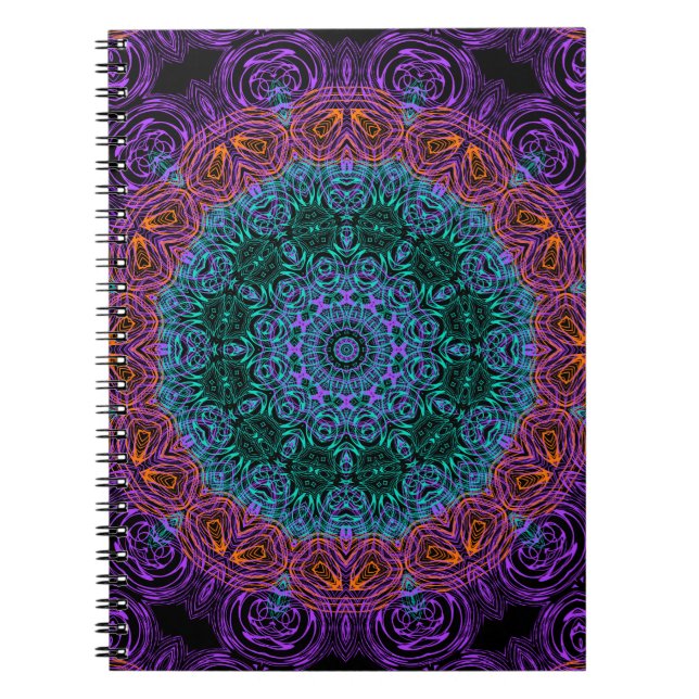 Mandala rund um Kaleidoskop Zierdekoration c Notizblock (Vorderseite)