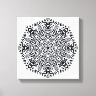 Mandala-runde Verzierung 6 Leinwanddruck