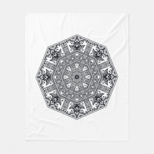 Mandala-runde Verzierung Fleecedecke