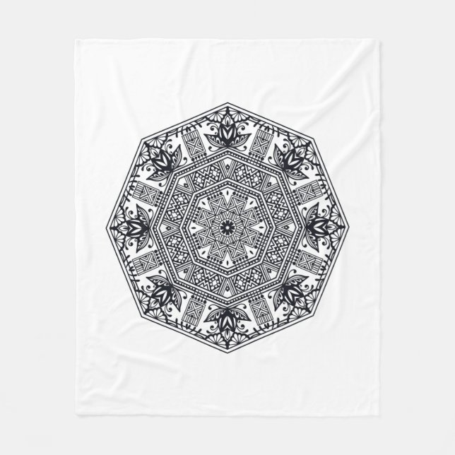 Mandala-runde Verzierung Fleecedecke (Vorderseite)
