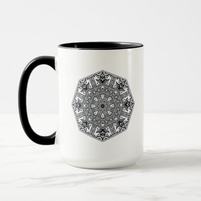 Mandala-runde Verzierung Tasse (Links)