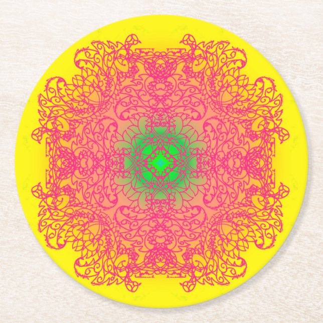 mandala runder pappuntersetzer (Vorderseite)
