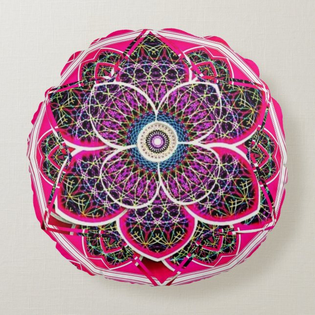 Mandala Rundes Kissen (Vorderseite)