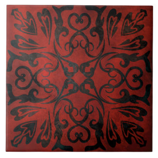 Mandala schwarz-romantische Keramik Fliese