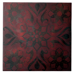 Mandala schwarze romantische elegante Keramikflies Fliese
