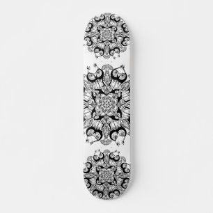 "Mandala-" Schwarzweiss-Skateboard-Entwurf Skateboard