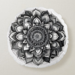 Mandala-Shirt Rundes Kissen