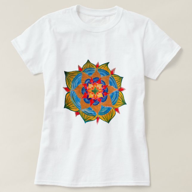 Mandala Shirt Women's Basic T - Shirt, White (Design vorne)