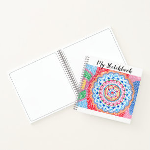 Mandala Sketchbook personalisierter Titel Notizbuch