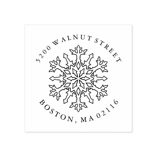 Mandala Snowflake | RÜCKSENDEADRESSE BRIEFMARKE Gummistempel (Prägung)