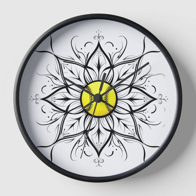 Mandala Softball Wall Horloge (Recto)