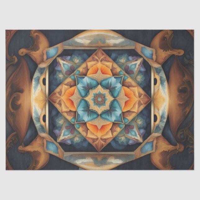 Mandala Softly Color Decodipage Seidenpapier (Vorderseite)