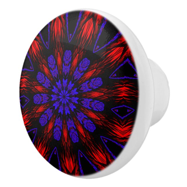 Mandala Southwestern Hippie Boho Chic Bohemisch Keramikknauf (Rechts)