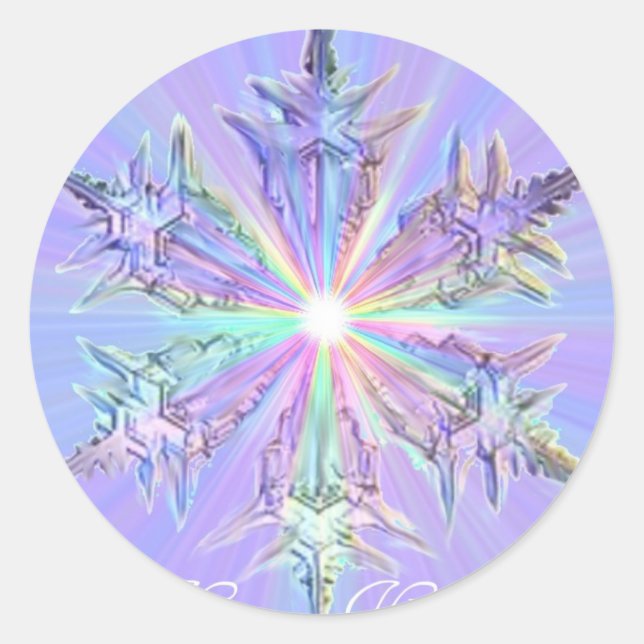 Mandala Sparkle Glitzer Snowflake Cappella Santa M Runder Aufkleber (Vorderseite)