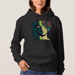 Mandala-Split-Gesicht-Abstraktkunst Hoodie
