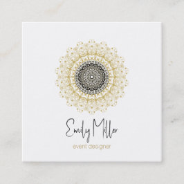 Mandala Square Business: Gold und Black Tribal Quadratische Visitenkarte