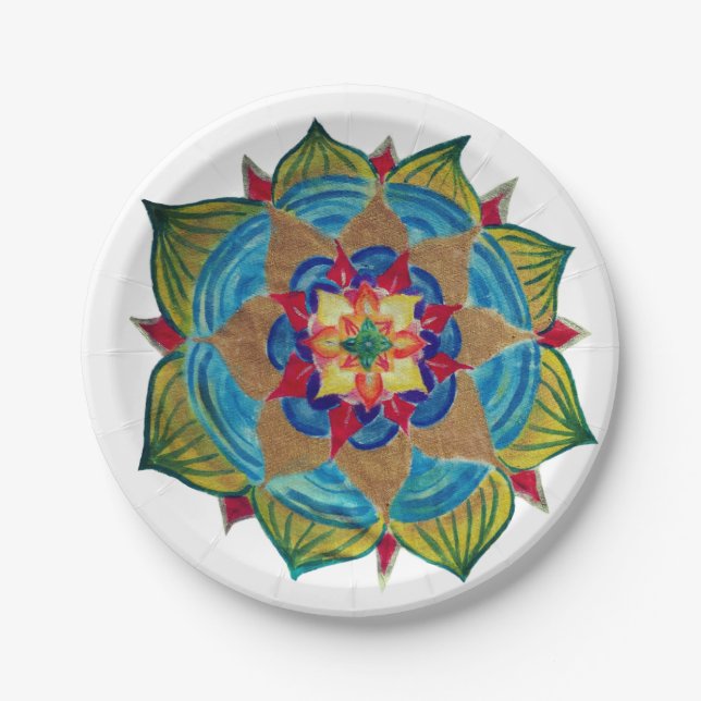 Mandala Star Blume Paper Teller (Vorderseite)