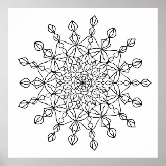 Mandala Star Coloring Poster
