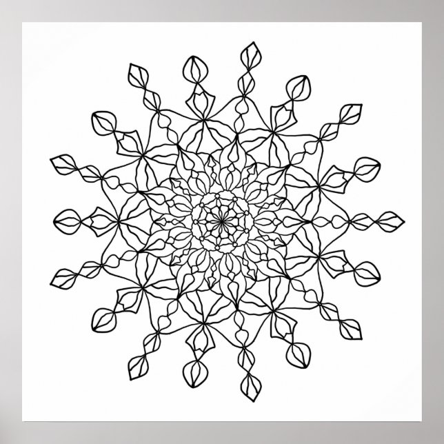 Mandala Star Coloring Poster (Vorne)